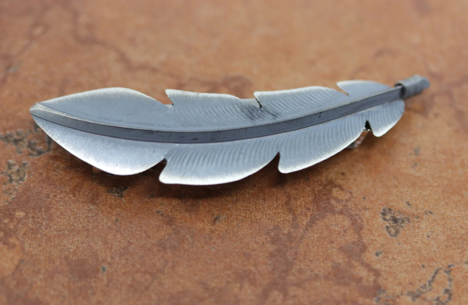 Sterling Silver Feather Shaped Barrette